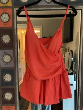Red Spaghetti Strap Peplum Dress